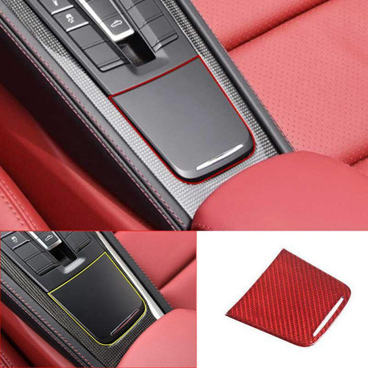 Fit for Porsche 718/911 Red Dry Carbon Fiber Cigarette lighter panel cover trim