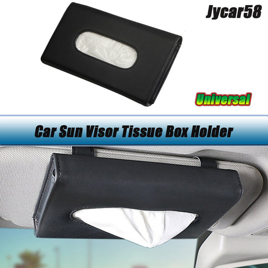 Black Car Tissue Box Towel Car Sun Visor Tissue Box Holder Auto Interior Storage