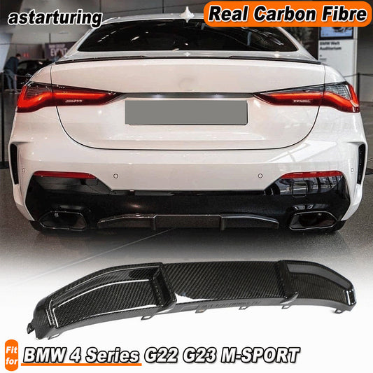 for BMW 4 Series G22 G23 M-SPORT 2021-2022 REAL CARBON Rear Bumper Diffuser Lip