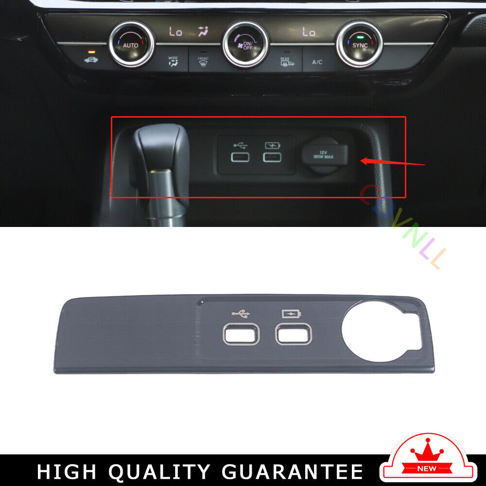 Console Cigarette Lighter Storage Box Trim for Honda for Civic 22-23 Black Titanium