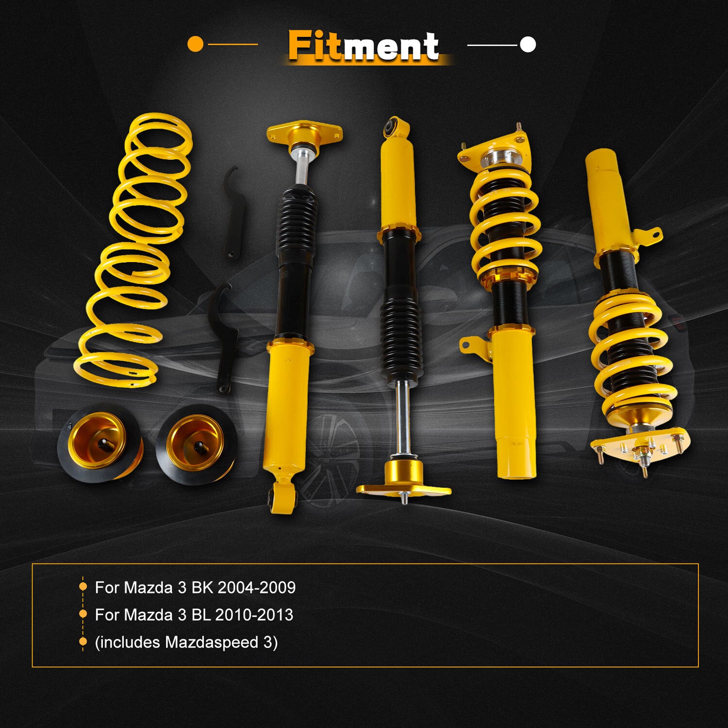 4Pcs Coilover Adjustable Height Struts Suspension Springs for Mazda 3 BL BK