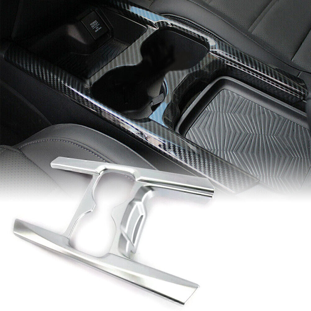 Cupholder lid decorative frame suitable for Honda CR-V 5th generation 2017 2018 2019 silver.