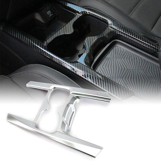 Cupholder lid decorative frame suitable for Honda CR-V 5th generation 2017 2018 2019 silver.