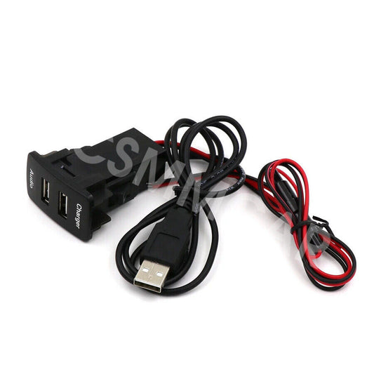 Dual Port USB Car for Charger Audio Port Adapter Fit for Toyota Fortuner 2005-2014 Q
