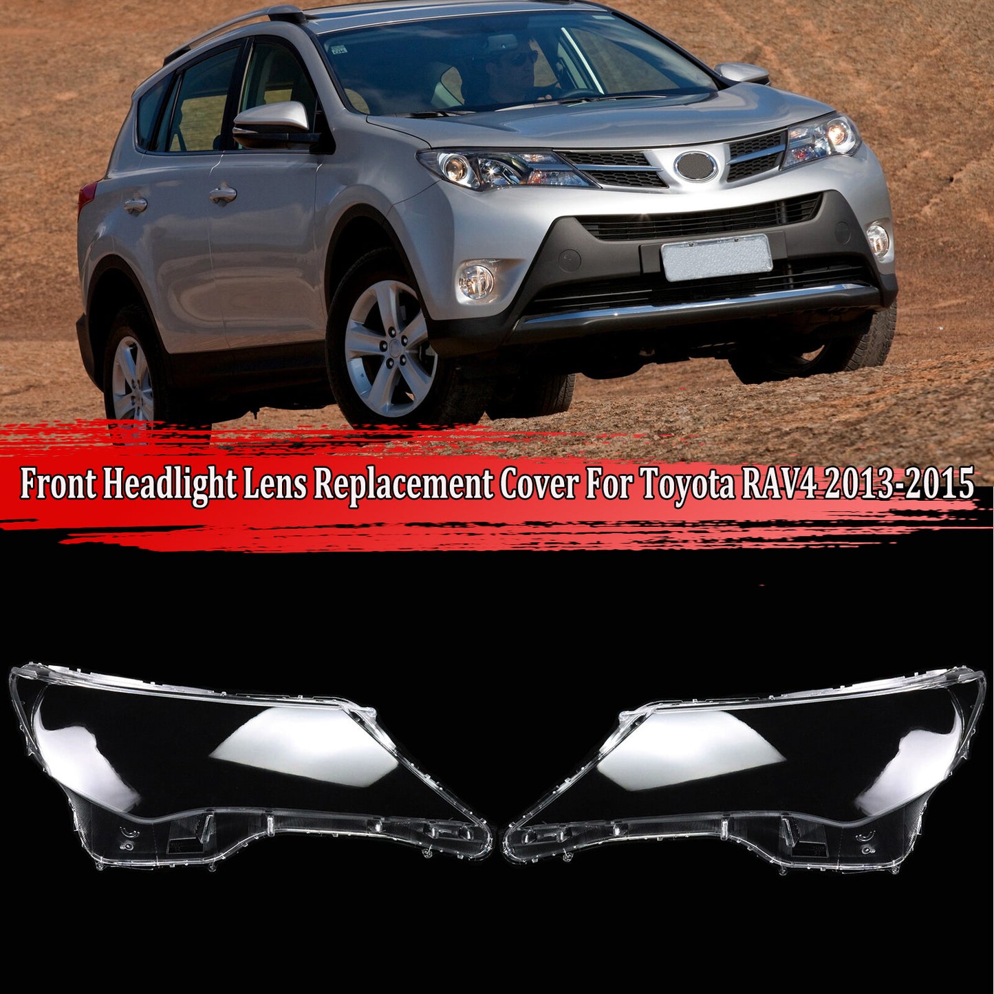 for Toyota RAV4 Front Headlight Lens Cover Headlamp Shell Replacement 2013-2015