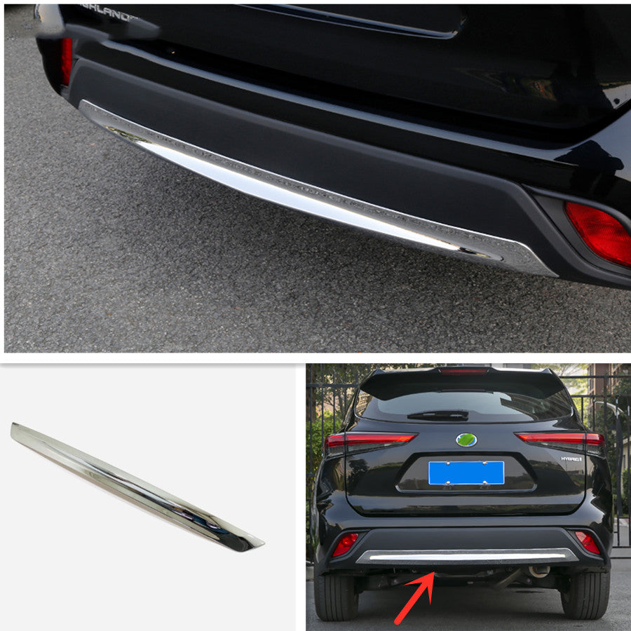 For Toyot@a Highlander 2020-2023 B Chrome Rear Bumper Lower Protector Cover Trim n