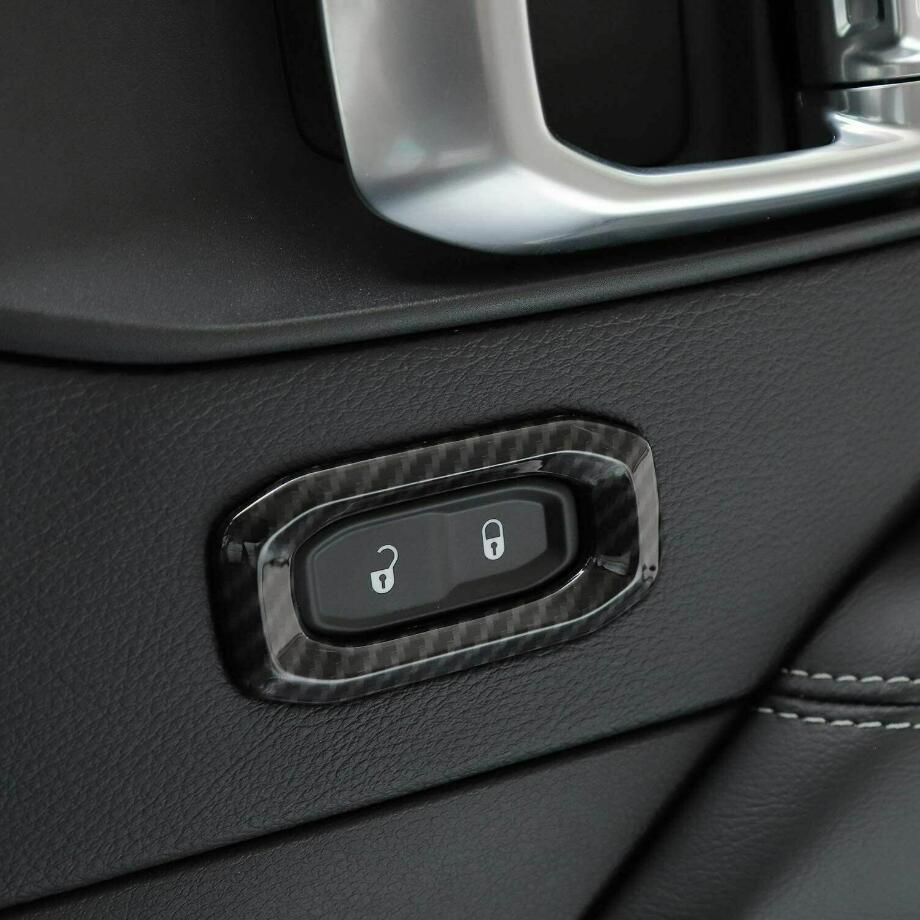For 2018-2023 for Jeep for Wrangler JL Carbon Fiber Interior Door Lock Switch Trim Cover v