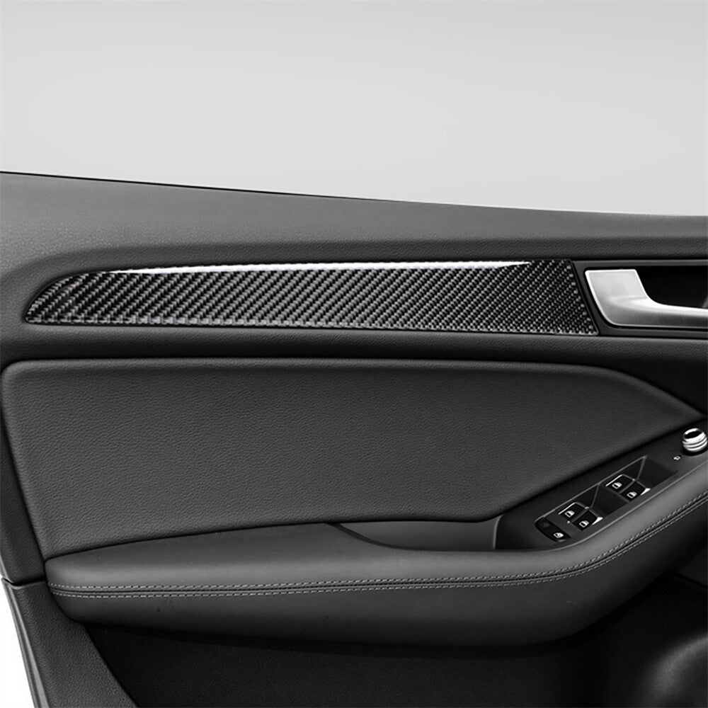 4pcs Carbon Fiber Interior Door Panel Cover Trim for Audi Q5 2010-18 SQ5 2014-17