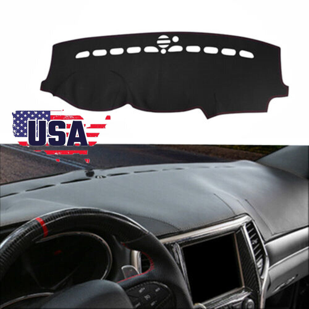 Leather Dashmat Dashboard Cover Dash Mat for Jeep Grand Cherokee 2011-2017 Black