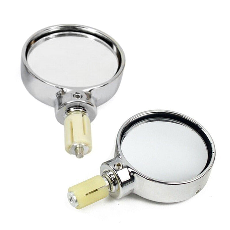 2 motorcycle side mirrors, 7/8 inch, 22mm, silver on the handlebar side - n