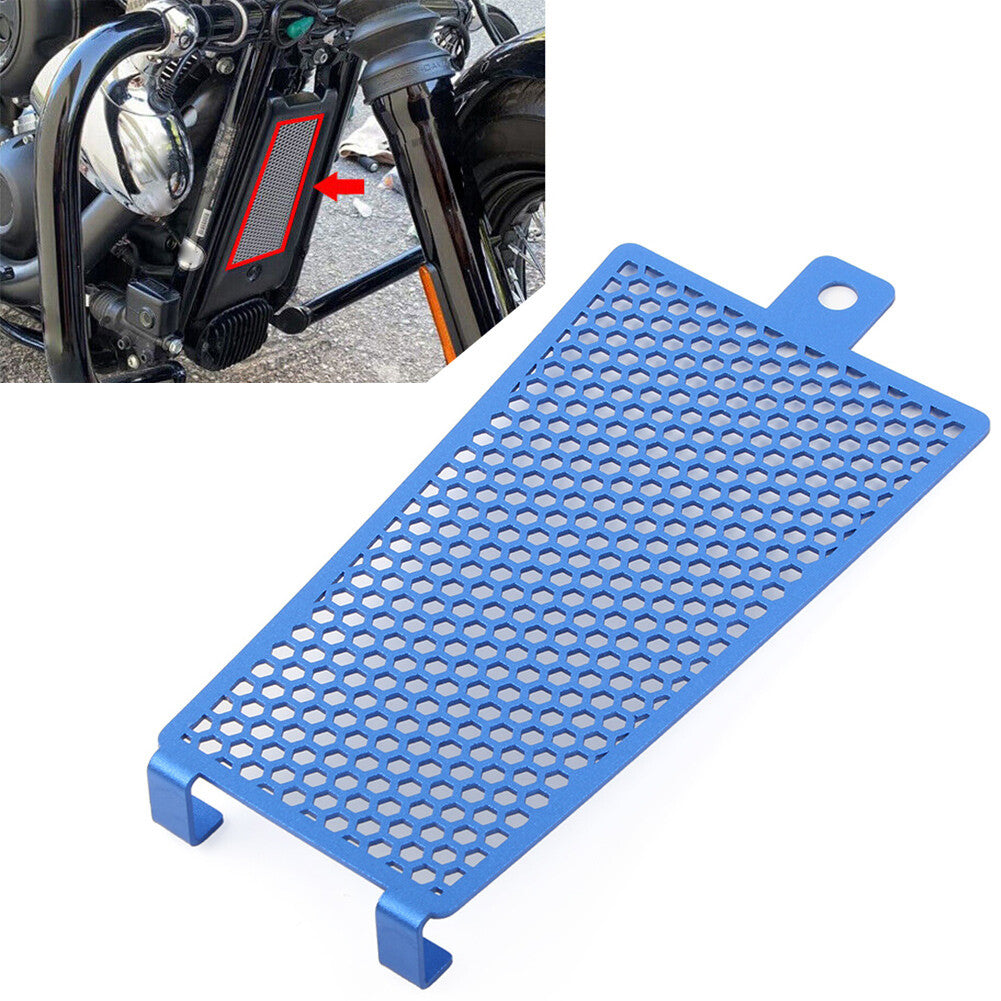 Blue Oil Cooler Radiator Grille Cover Protector for Harley Softail 2018-2022 Q