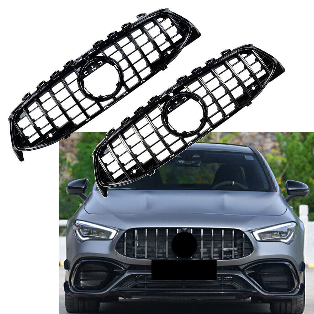 Black Front Upper Grille Fit for Mercedes-Benz CLA C118 CLA180 2020+ 2021