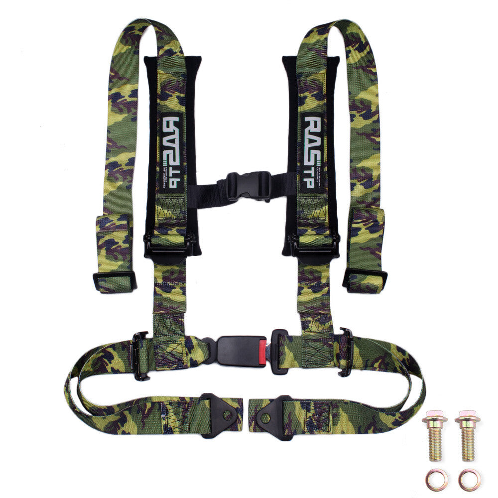 4 Point 2â€?Racing Harne Shoulder Pad for Seat Belt Aluminum buckle-Camouflage Q