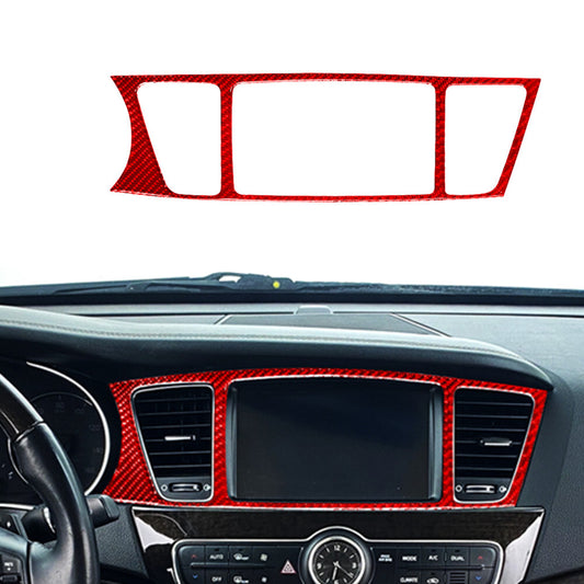 Red Carbon Fiber Navigation+ Air Vent Frame Cover Trim for KIA Cadenza 2014-2016