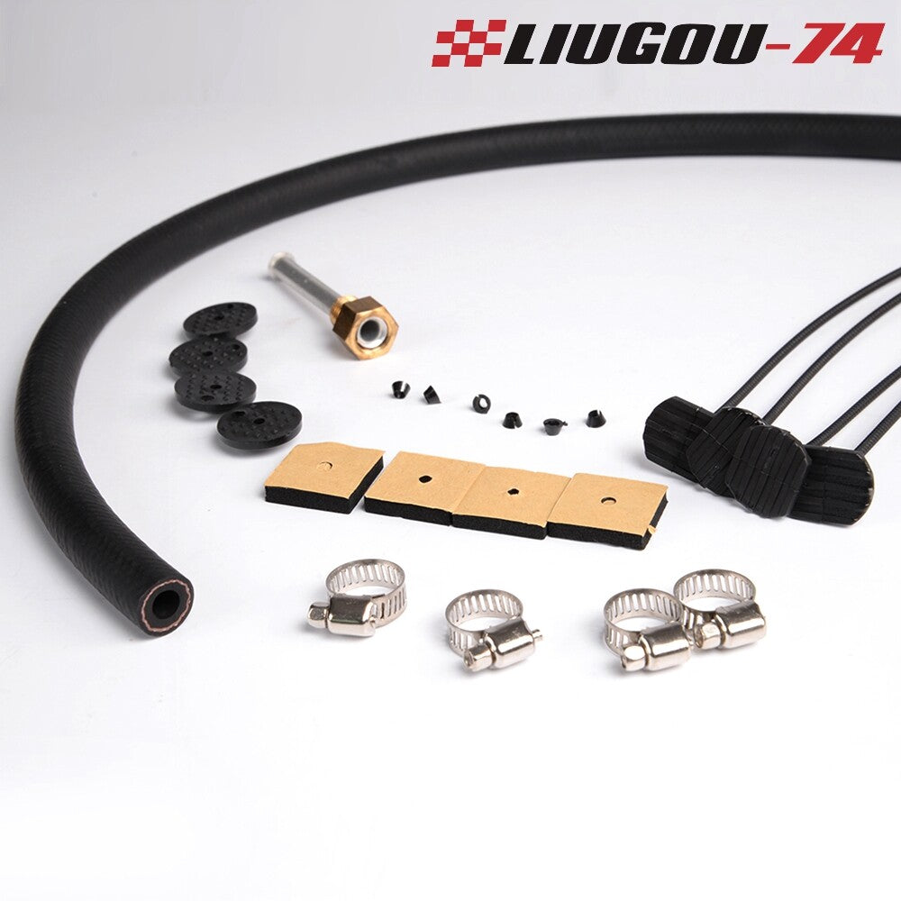 Universal 6 Row Aluminum Remote Transmission Oil Cooler Radiator Converter Kit - v