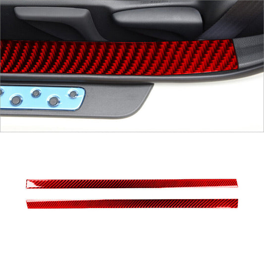 Carbon Fiber Interior Door Sill Accent Cover Trim Strip for Toyota 86 for Subaru BRZ