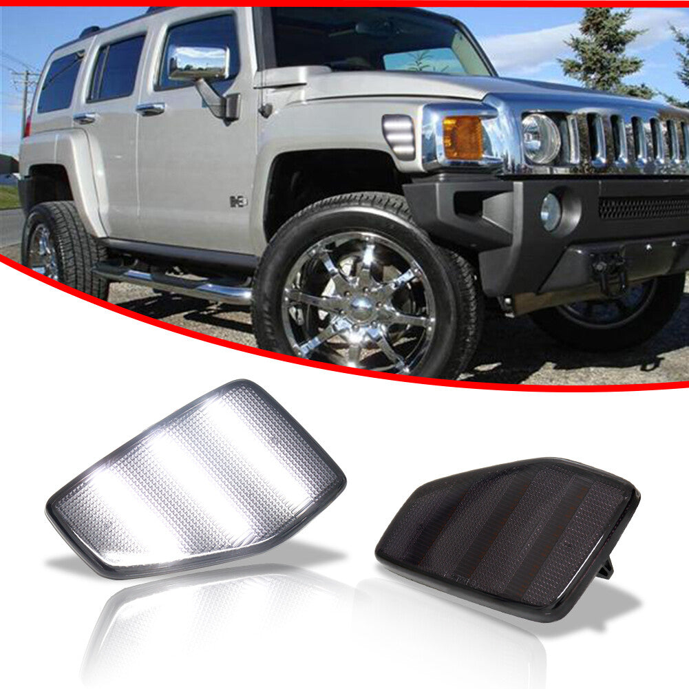 +R smoked white LED side marker light mudguard light suitable for the 2006-00 for Hummer H3 H3T- v