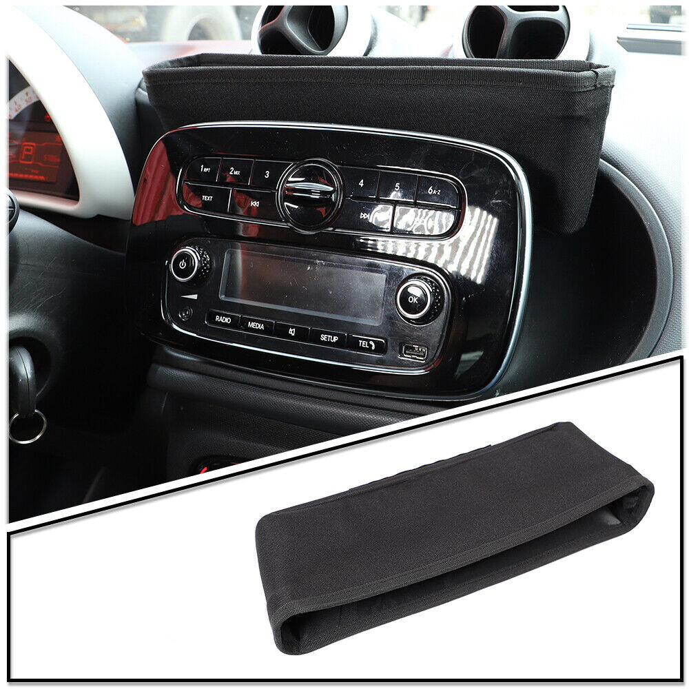for Smart Fortwo 2016-2021: Cloth center console storage pocket. n