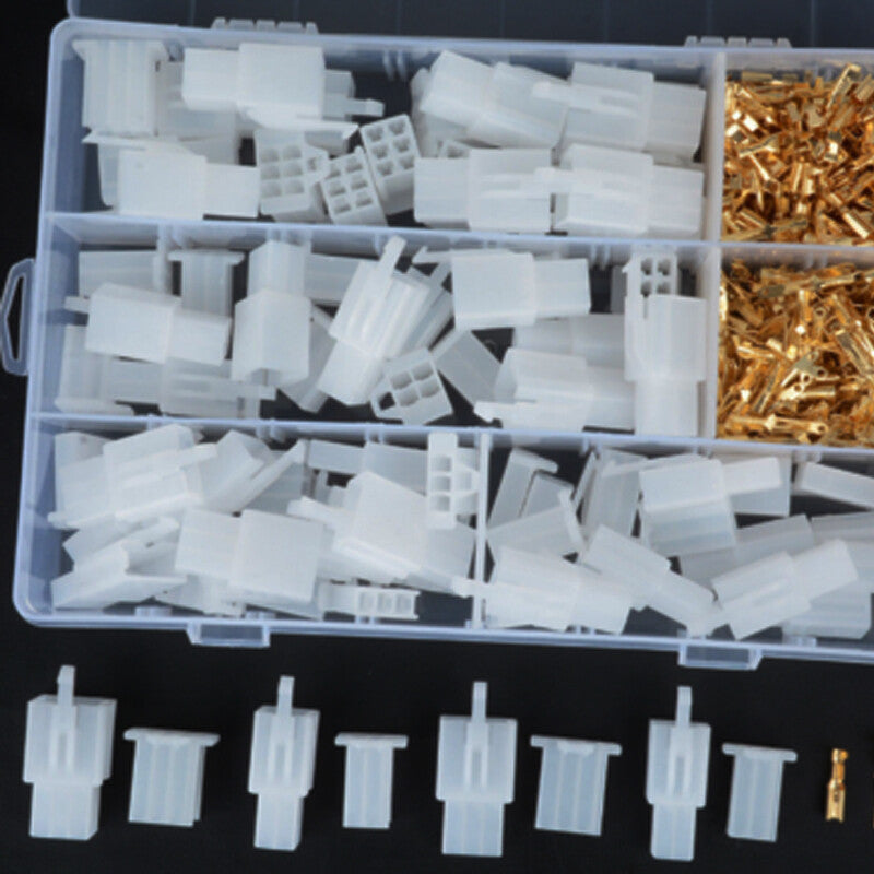 380-piece pack of 2.8mm wire connector housings, terminal pins, crimp terminals - n