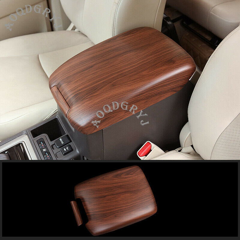 Wood grain Inner Armrest Box Panel Cover Trim for Toyota Prado FJ150 2010-2021