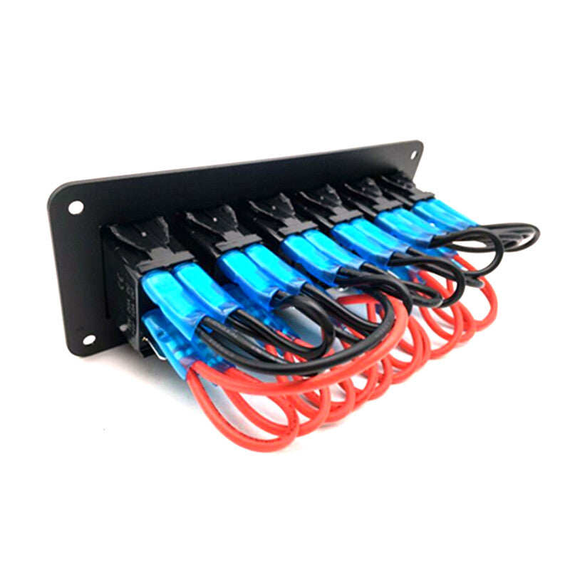 6-Gang joystick switch control panel with blue LED circuit charger for racing boats - n