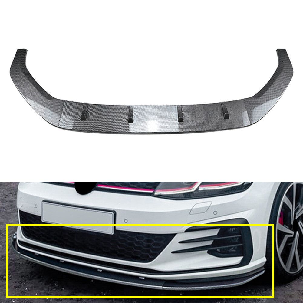Front Bumper Spoiler Splitter Lip for VW for Golf MK7.5 R Rline 2017-2019