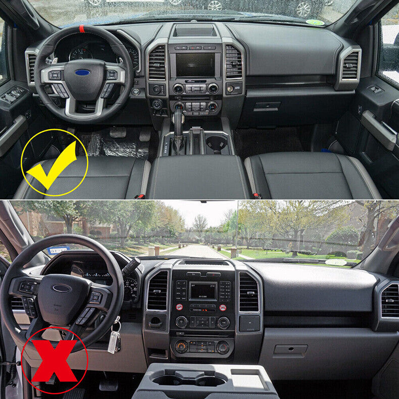 Carbon Fiber GPS Navigation Screen Panel Decor Cover for Ford F-150 2015-2020