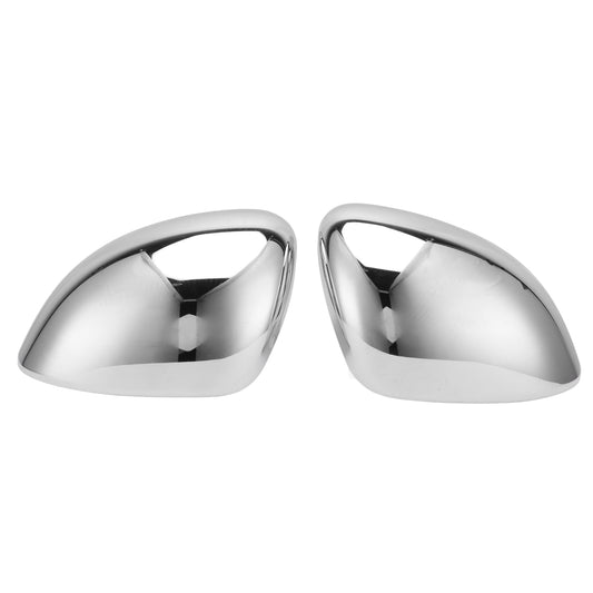 Auto 2Pcs Rear View Mirror Covers Chrome Glossy Back Adhesive For 500X 20142019