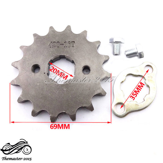 428 16T 20mm Front Sprocket For ATV for Lifan YX Loncin Zongshen Pit Dirt Bike Sunl Q
