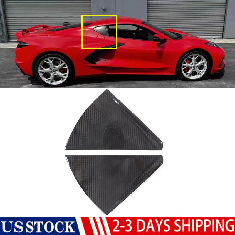 Carbon fiber rear B-pillar trim overlay for Corvette C8 Adjustable Z51 Z06 20+
