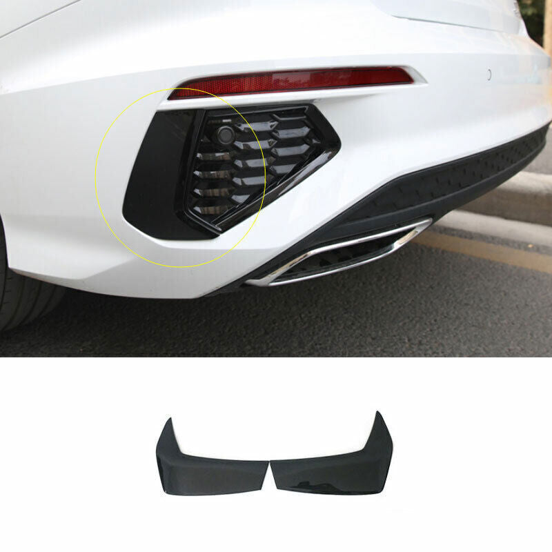 for Audi A3 2022-2024 ABS Gloss Black Rear Bumper Fog Light Lamp Cover Trim 2Pcs