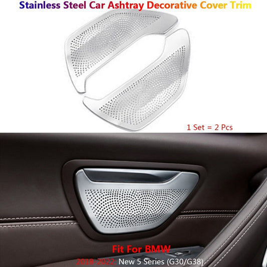2x Stainless for BMW 5 Series G30 G31 Car Interior Inner Door Ashtray Cover Trim
