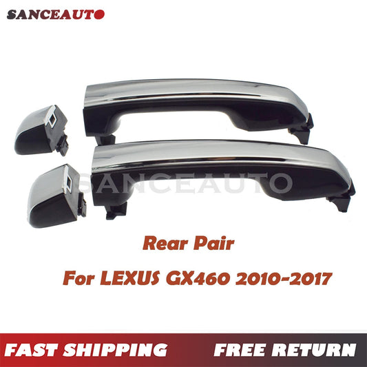 2-pack for LEXUS GX460 2010-2017 rear left chrome black exterior door handle - n