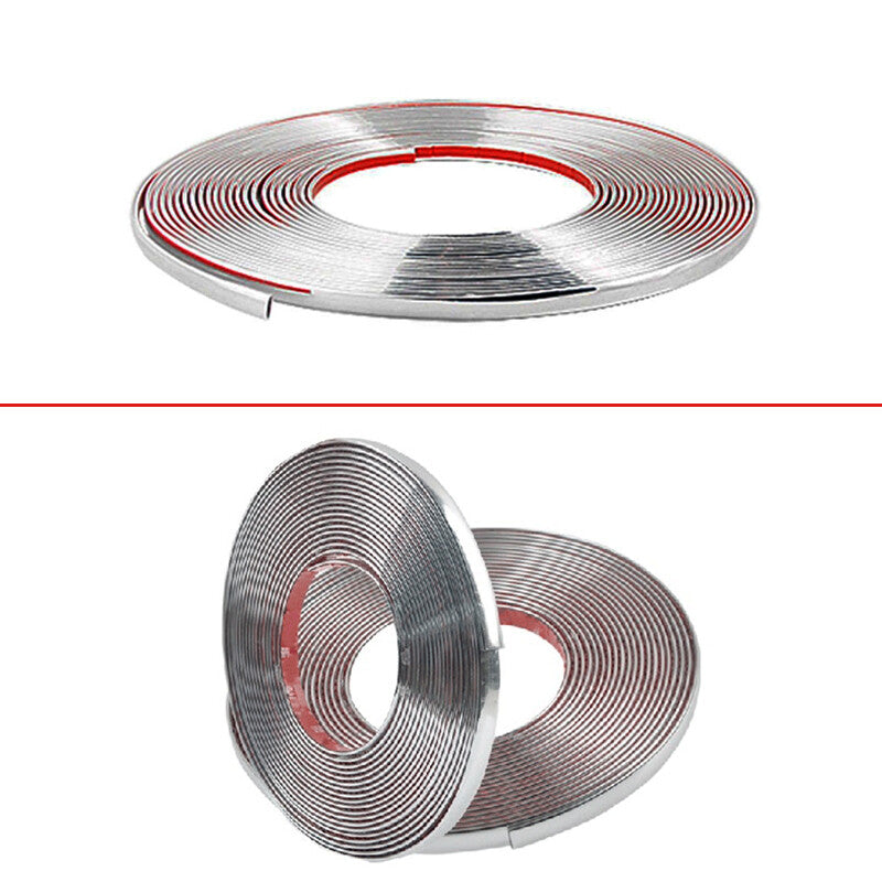 12.5m Car Door Edge Scratch Guard Moulding Decor Trims Strip Silver Chrome v
