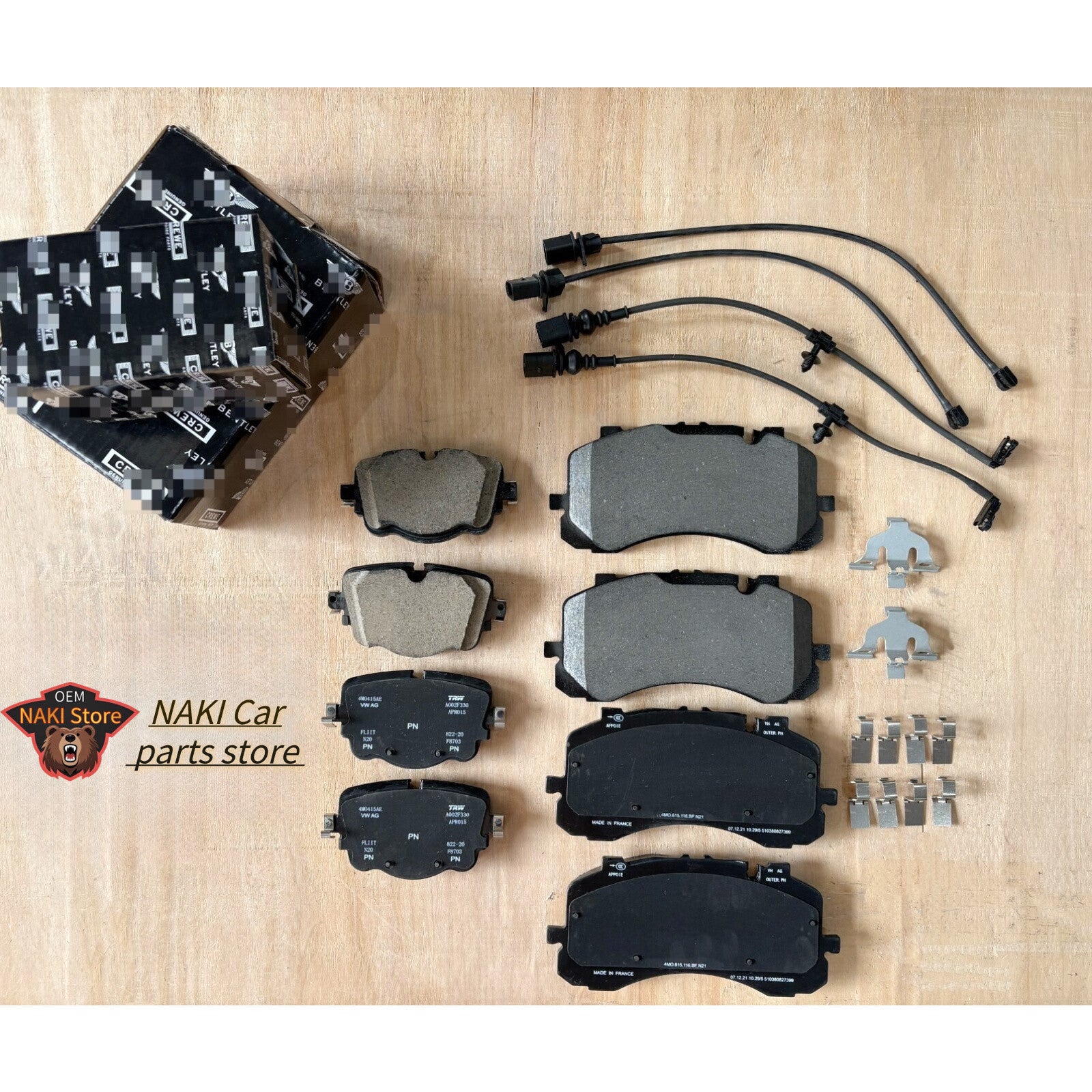 Suitable for 2017-2023 for Bentley for Bentayga , front and rear brake pads with sensor kit 4M0698451C Q