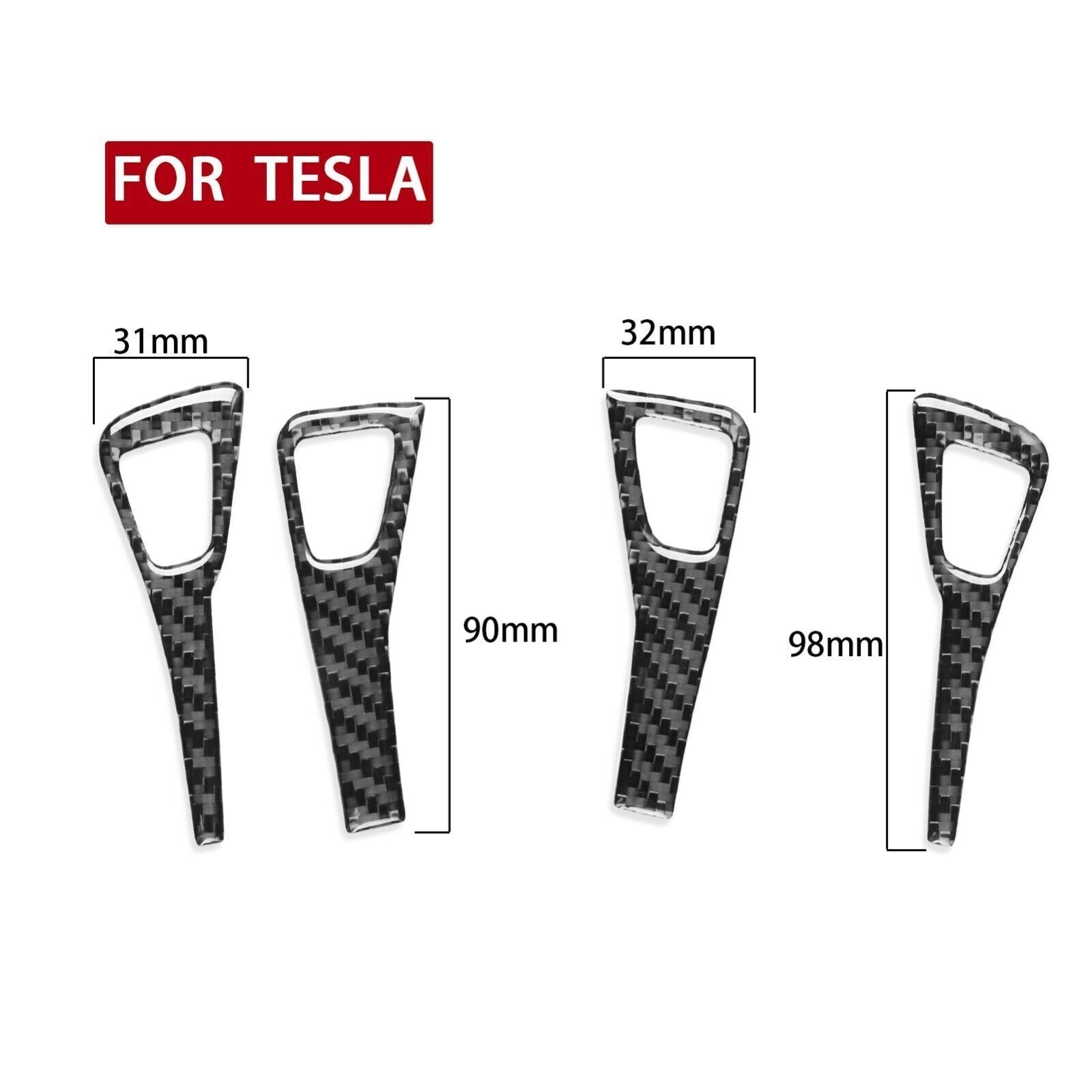 Carbon fiber interior window lift switch button cover trim for Model 3/Y - n