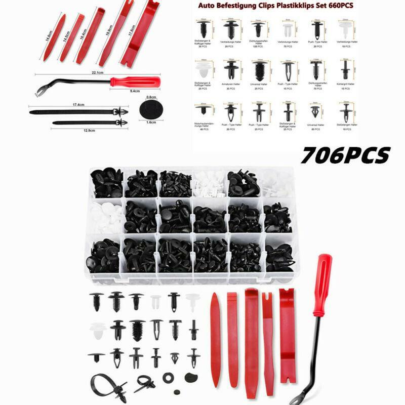 Clips, car body sales, mudguards, anti-collision fasteners, rivets, screwdrivers, tools 706pcs- n