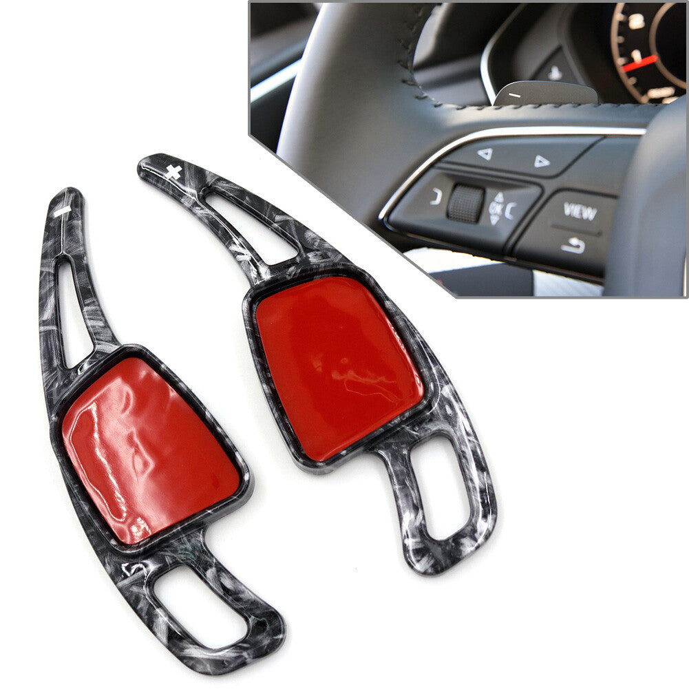 Pair Steering Wheel Shift Paddle Shifter Extension Carbon Fit for Audi A3 A4 A5 S3
