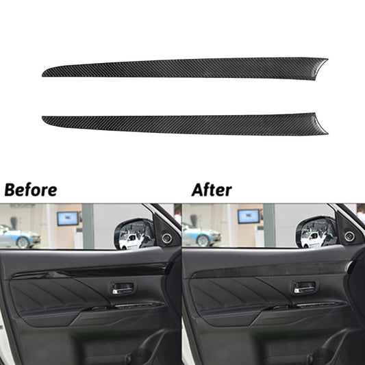 2Pcs Carbon Fiber Front Door Panel Cover Trim for Mitsubishi Outlander 2014-2016