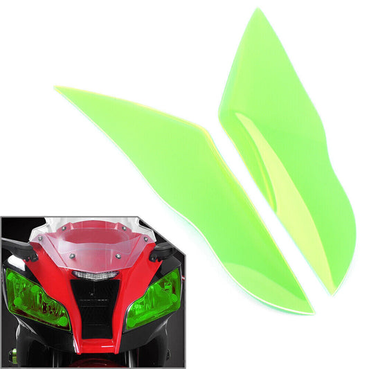 Green Front Headlight Guard Shield Screen Lens Cover for KAWASAKI ZX-10R 2011-15 Q
