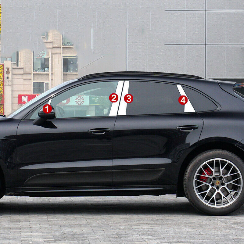 for Porsche Macan 2015-2023 Chrome stainless Window Door Pillar Post Trims Cover