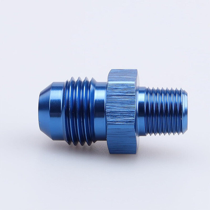 2Pcs 6AN AN6 Male Flare to 1/8 NPT Pipe Thread Fitting Adapter Aluminum Blue
