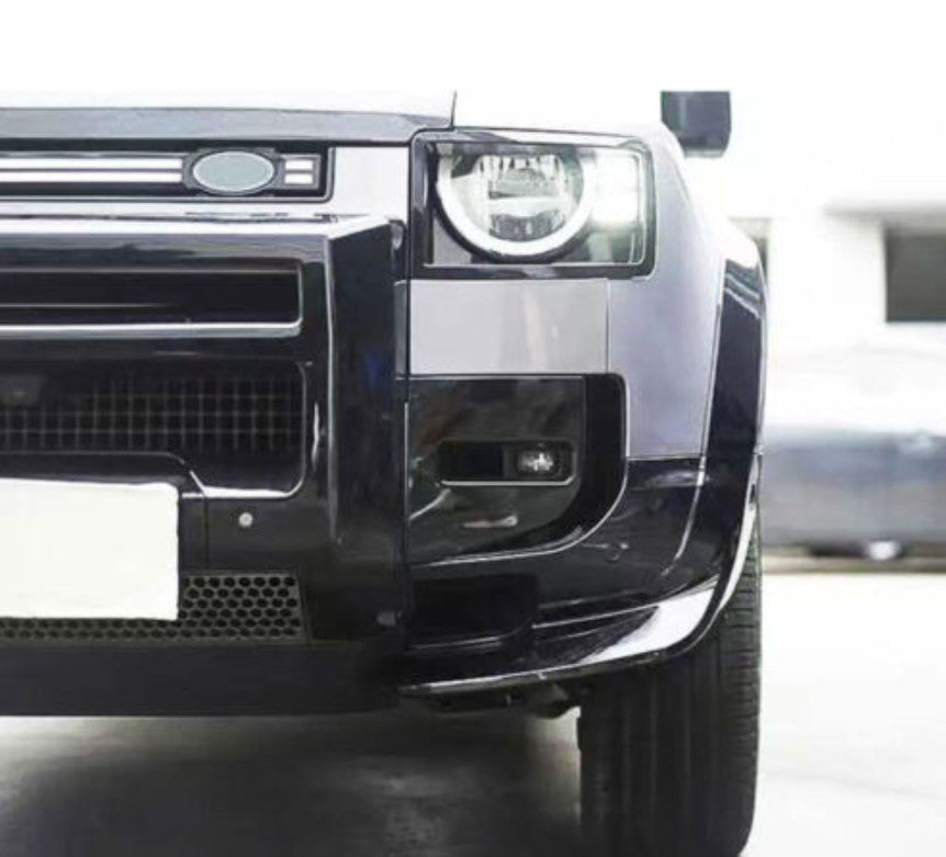 2PC Front Bumper Side Spoiler Black Cover Trim for Land Rover for Defender 2020-2023