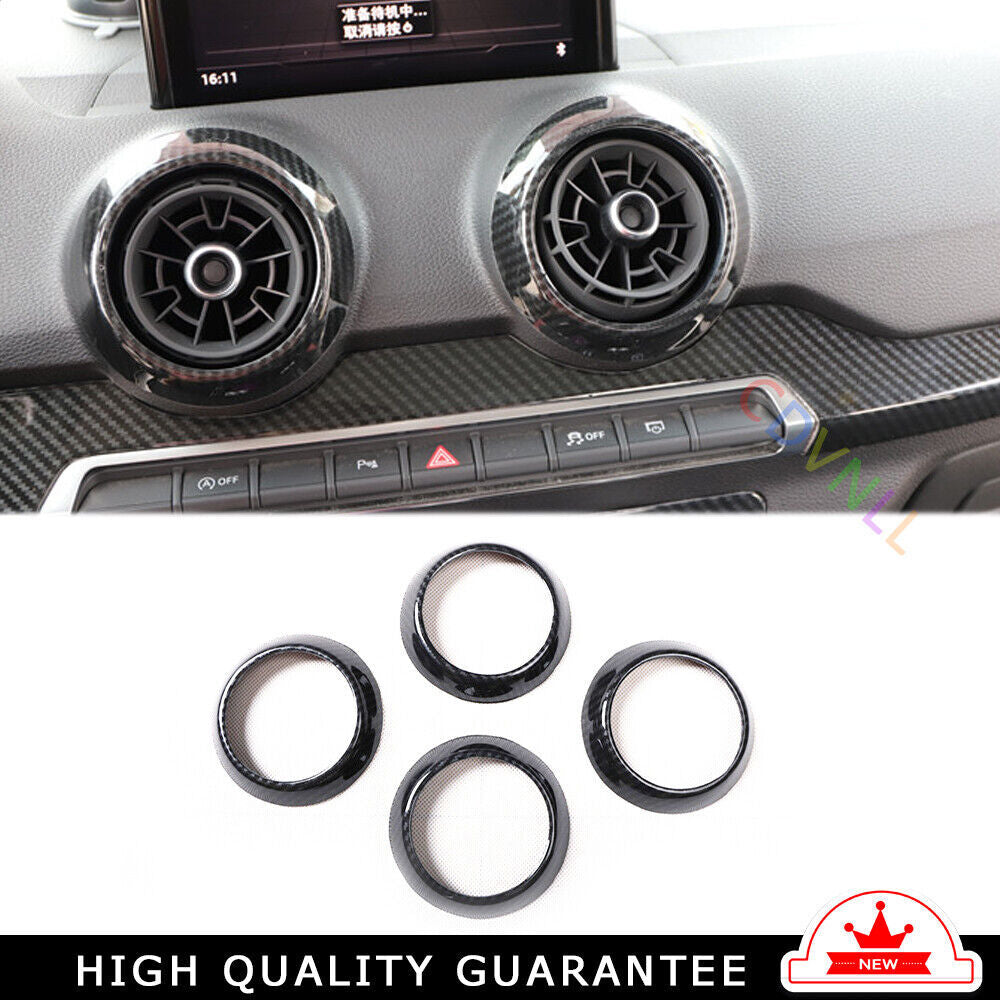 Inner Middle Air Outlet Vent Cover Trim Fit for Audi Q2L 2018-2021 Carbon Fiber