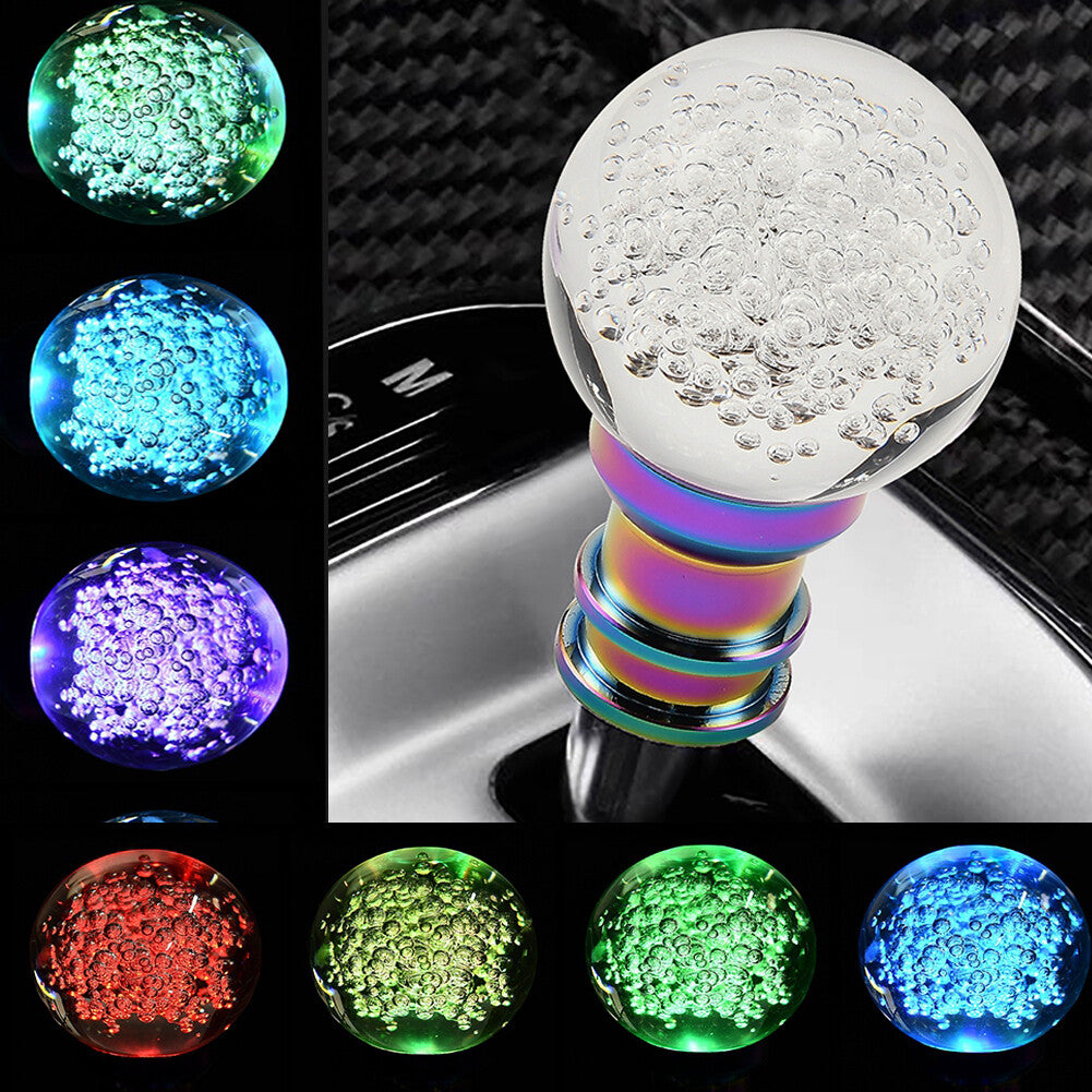 Multicolor Transparent Ball Shift Knob Universal Bubble LED Gearsticks Knob