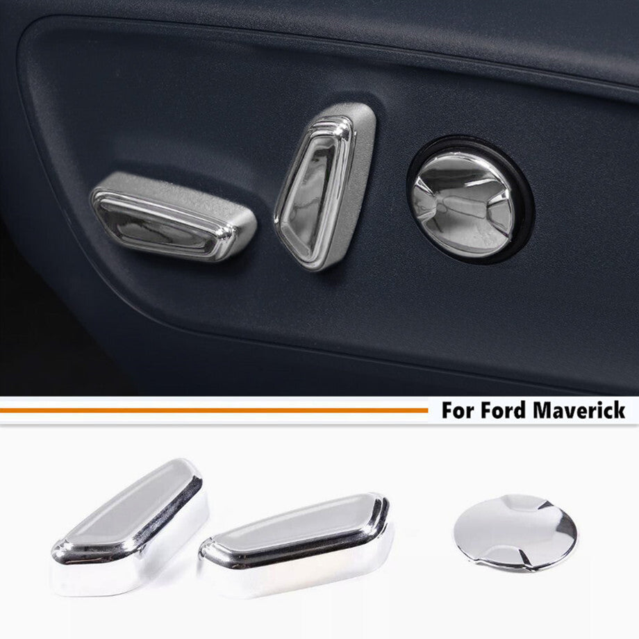 Suitable for 2022-2024 for Ford Maverick ABS Chrome Interior for Seat Adjustment Button Cover Trim3