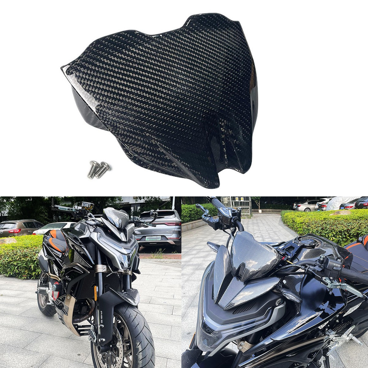 For CF-moto 800NK Carbon Fiber Windshield Windscreen Wind Deflector Q