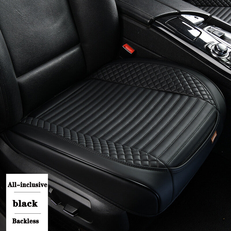 Car for Seat Cover Leather Breathable Chair Cushion Anti-skid Black Set v