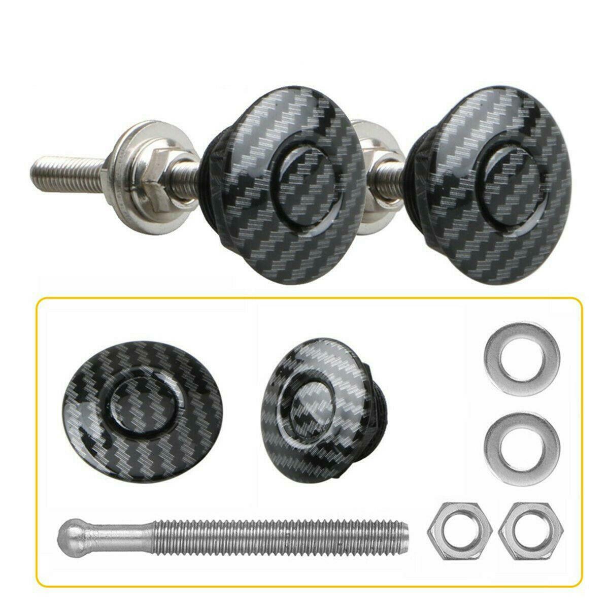 Install Bonnet Racing Safety Shield Pin Lock Kit - 4-Piece Carbon Fiber Exterior n