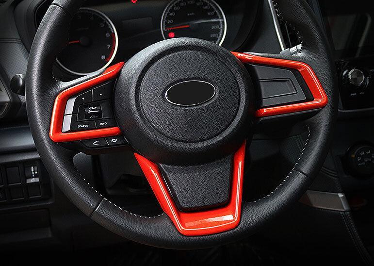 for Subaru Crosstrek 2019-2023 Bright Orange Steering Wheel Switch Cover Trim